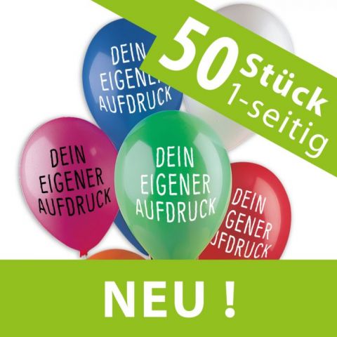 Special Offer – 50 printed balloons, imprint: 1-sided 1-coloured
