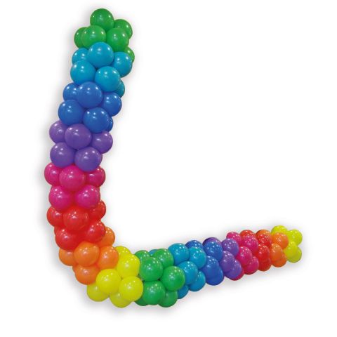 Luftballongirlande in Regenbogenfarben