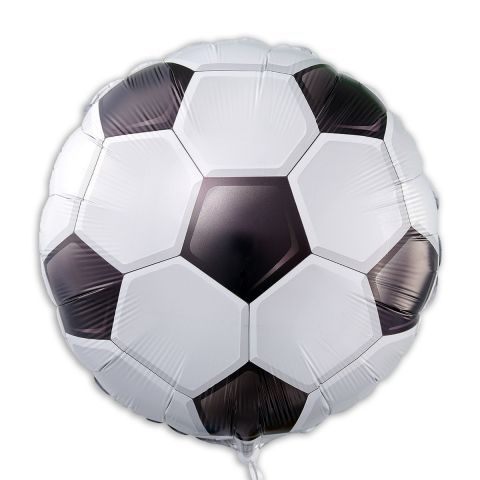 Folienballon in Form eines Fußballs mit schwarz/weißen Fußballrauten.