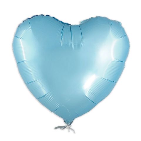 Hellblauer Folienballon ohne Aufdruck. 45 cm groß