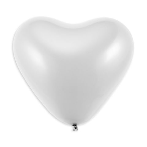 Heart shaped balloon white, 75 cm circumference (10 pieces)